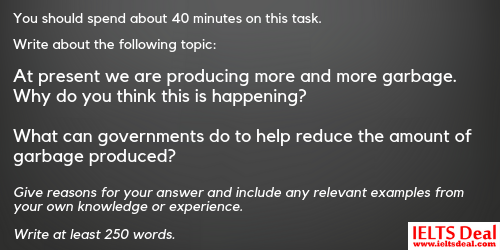 IELTS Writing Task 2: how to write a problem-solution essay on increase of waste; with effective mind mapping technique and model answer