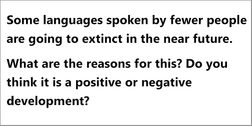 IELTS AC & GT Writing Task 2: problem-reason-opinion essay on language extinction/endangerment; with discussion, essay structuring, notes and model answer