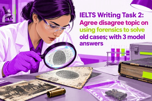IELTS Writing Task 2: Agree disagree topic on using forensics to solve old cases; with 3 model answers