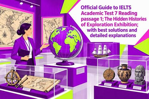 Official Guide to IELTS Academic Test 7 Reading passage 1; The Hidden Histories of Exploration Exhibition; with best solutions and detailed explanations