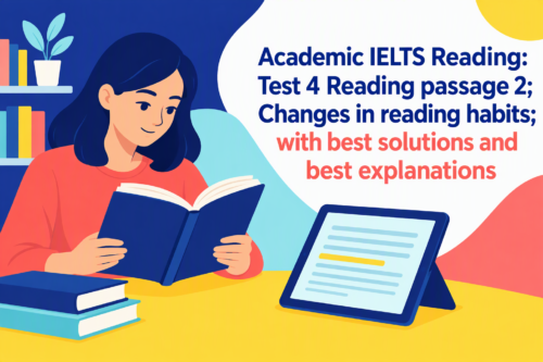 Academic IELTS Reading: Test 4 Reading passage 2; Changes in reading habits; with best solutions and best explanations