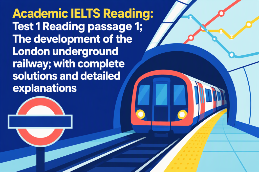 Academic IELTS Reading: Test 1 Reading passage 1; The development of the London underground railway; with complete solutions and detailed explanations