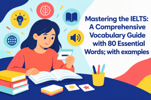 Mastering the IELTS: A Comprehensive Vocabulary Guide with 80 Essential Words; with examples