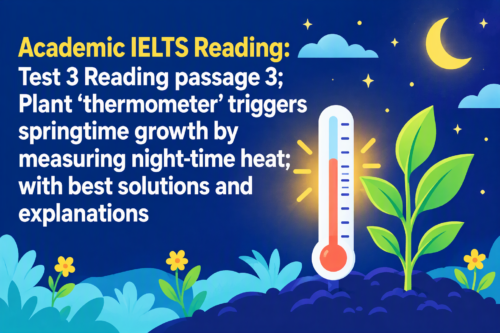 Academic IELTS Reading: Test 3 Reading passage 3; Plant ‘thermometer’ triggers springtime growth by measuring night-time heat; with best solutions and explanations