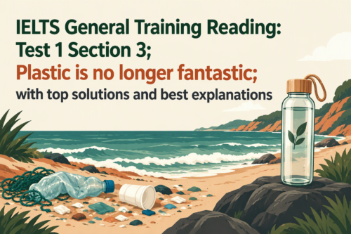 IELTS General Training Reading: Test 1 Section 3; Plastic is no longer fantastic; with top solutions and best explanations