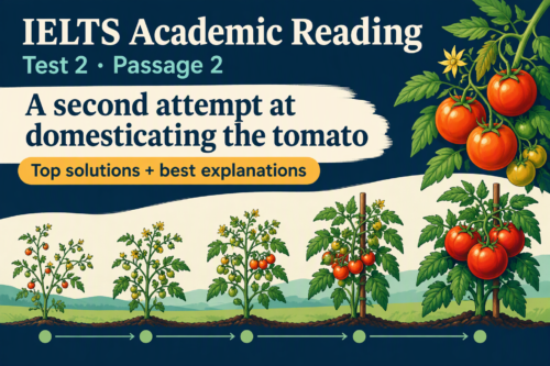 Academic IELTS Reading: Test 2 Passage 2; A second attempt at domesticating the tomato; with top solutions and best explanations