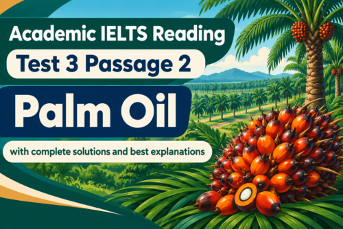 Academic IELTS Reading: Test 3 Passage 2; Palm Oil; with complete solutions and detailed explanations